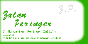 zalan peringer business card